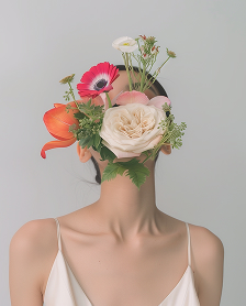 Detalle de un ramo de novia con flores claras.
